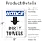 Signmission Dirty Towels (Down Arrow), 18 in W x Rectangle, Aluminum OS-2PACK-NS-A-1824-V-11039 - alternate 4